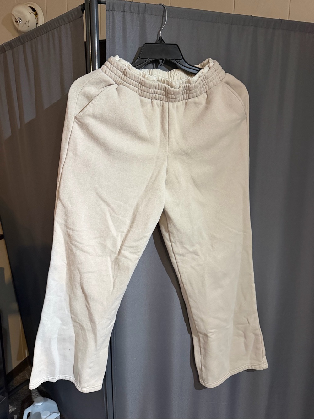 Pink Rose Cream Elastic-Waist Sweatpants